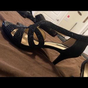 Black sparkly heels